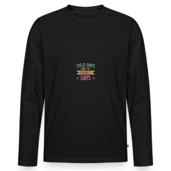 Journée d’excursion de l’enseignant sur le terrain - T-shirt manches longues Premium bio Homme - noir - Devant - Nico (187cm)