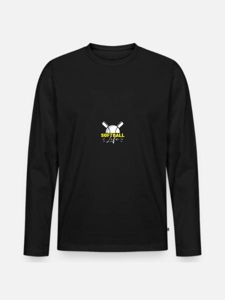 Baseball Softball Maman - T-shirt manches longues Premium bio Homme - noir