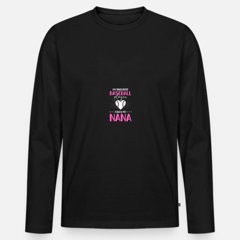 Baseball Mama - Männer Premium Bio Langarmshirt - Schwarz