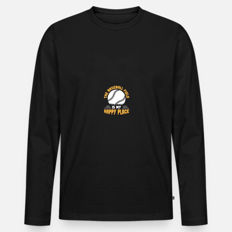 Baseball Mama - Männer Premium Bio Langarmshirt - Schwarz