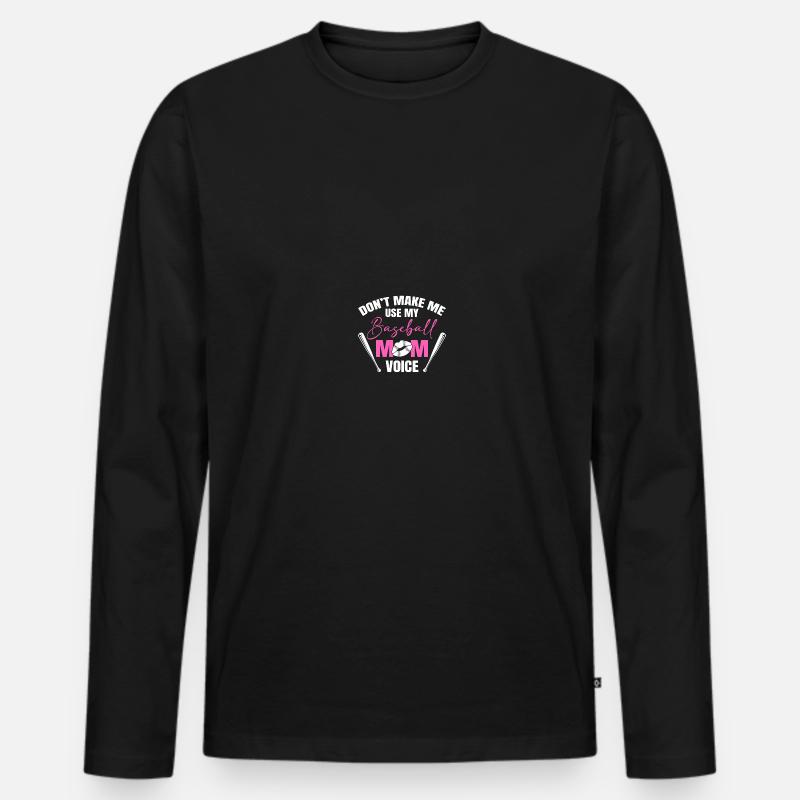 Baseball Mama - Männer Premium Bio Langarmshirt - Schwarz