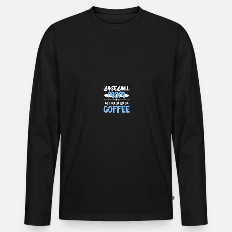 Baseball Mama - Männer Premium Bio Langarmshirt - Schwarz