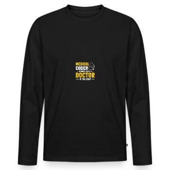 Medical Coding Medical Coders - Men's Premium Organic Long Sleeve Shirt - black - Front - Nico (187cm)