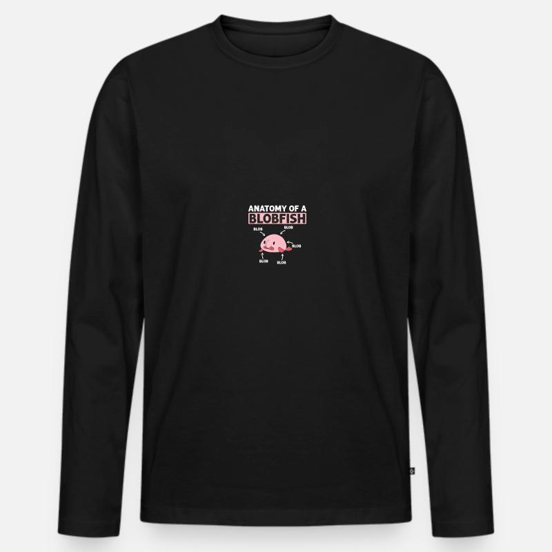 Blob-Fisch Blobfisch - Männer Premium Bio Langarmshirt - Schwarz