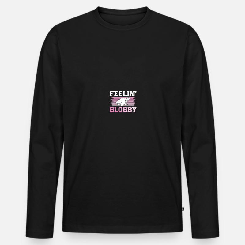 Blob-Fisch Blobfisch - Männer Premium Bio Langarmshirt - Schwarz