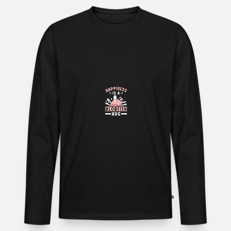 Blob-Fisch Blobfisch - Männer Premium Bio Langarmshirt - Schwarz