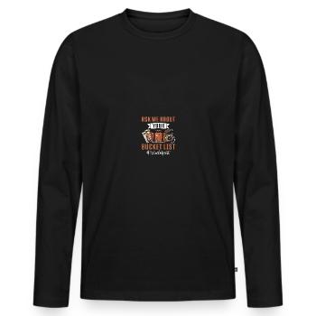 Planificateur de vacances Agence de voyages Agence de voyages - T-shirt manches longues Premium bio Homme - noir - Devant - Nico (187cm)