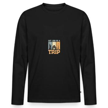 Planificateur de vacances Agence de voyages Agence de voyages - T-shirt manches longues Premium bio Homme - noir - Devant - Nico (187cm)