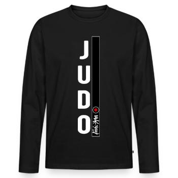 Dojo de gymnase ceinture noire de judo arts martiaux - T-shirt manches longues Premium bio Homme - noir - Devant - Nico (187cm)