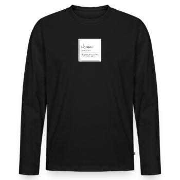 Elysian Elegance Typografie - Männer Premium Bio Langarmshirt - Schwarz - Vorne - Nico (187cm)