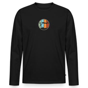 Urban Mountain Biking Silhouette - Men's Premium Organic Long Sleeve Shirt - black - Front - Nico (187cm)