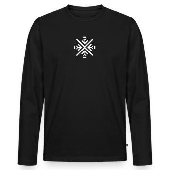 Sleek geometric flake - Men's Premium Organic Long Sleeve Shirt - black - Front - Nico (187cm)