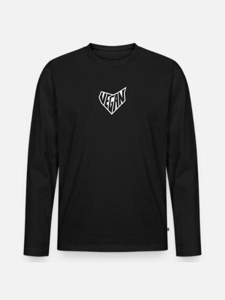 Vegan Shield Logo Design - T-shirt manches longues Premium bio Homme - noir