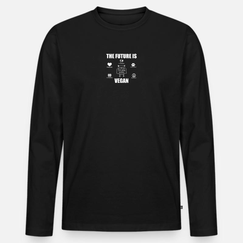 Stop Eating Animals - Männer Premium Bio Langarmshirt - Schwarz