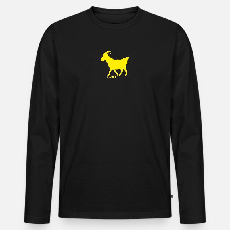 Ziege GOAT gelb - Männer Premium Bio Langarmshirt - Schwarz