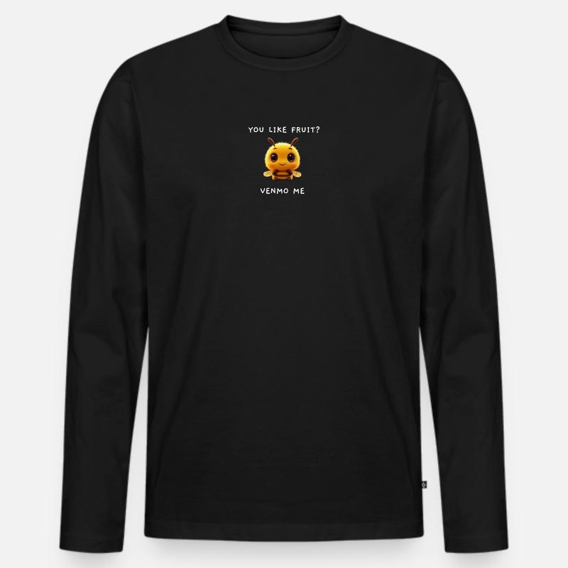 Süße Biene "Venmo Me" Meme Spruch - Männer Premium Bio Langarmshirt - Schwarz