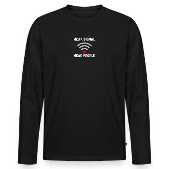 Weak signal - Men's Premium Organic Long Sleeve Shirt - black - Front - Nico (187cm)