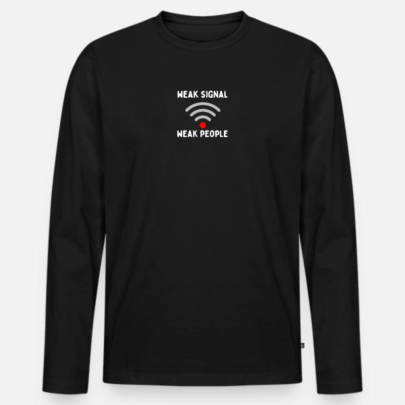Schwaches Signal - Männer Premium Bio Langarmshirt - Schwarz