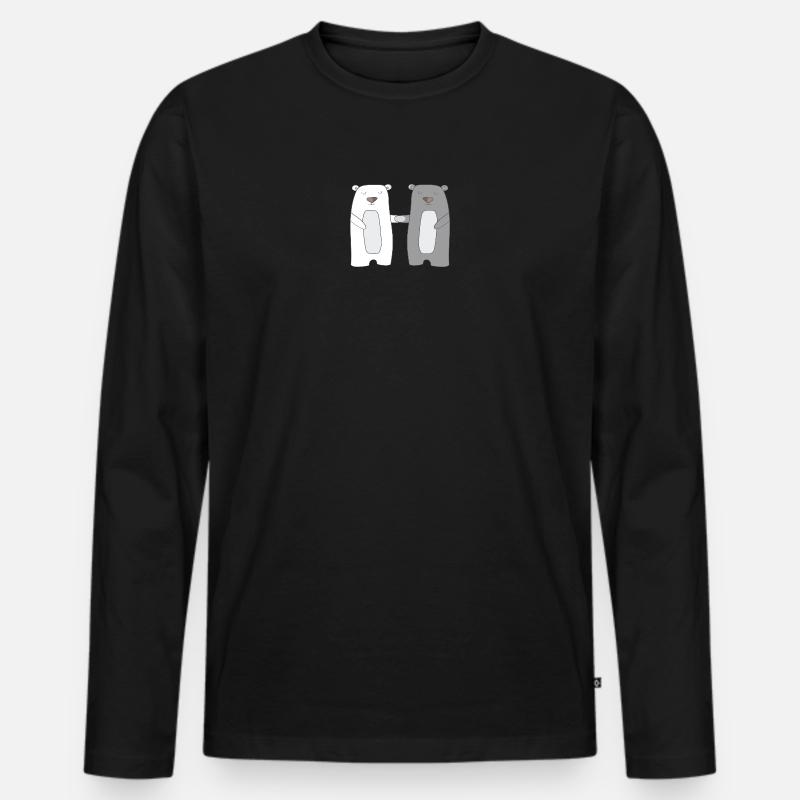 Bären - Männer Premium Bio Langarmshirt - Schwarz