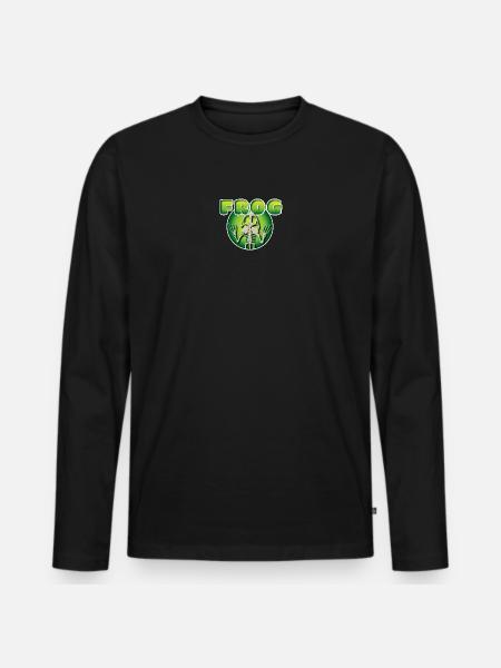 Froschskelett im Kreis 3 - Männer Premium Bio Langarmshirt - Schwarz