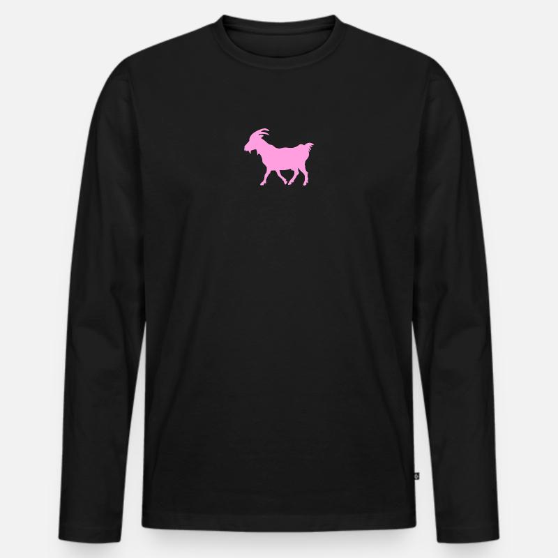 Ziege rosa G.O.A.T. - Männer Premium Bio Langarmshirt - Schwarz
