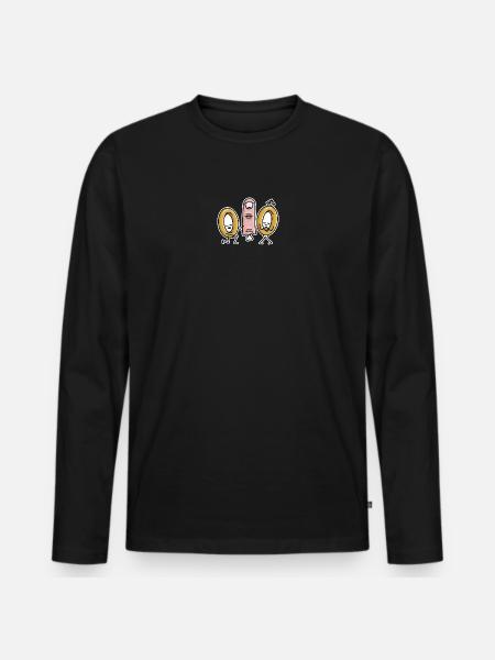 Marriage proposal wedding rings finger engagement - Men's Premium Organic Long Sleeve Shirt - black