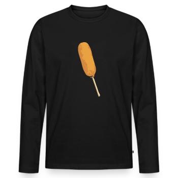 Corn Dog Corndog - Men's Premium Organic Long Sleeve Shirt - black - Front - Nico (187cm)