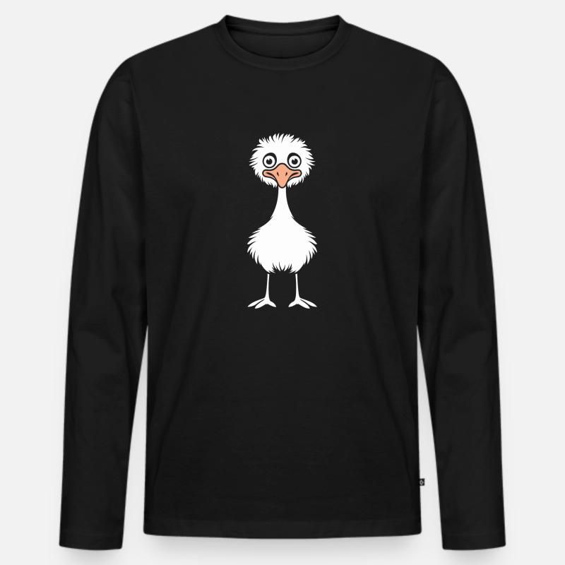 Strauß - Männer Premium Bio Langarmshirt - Schwarz