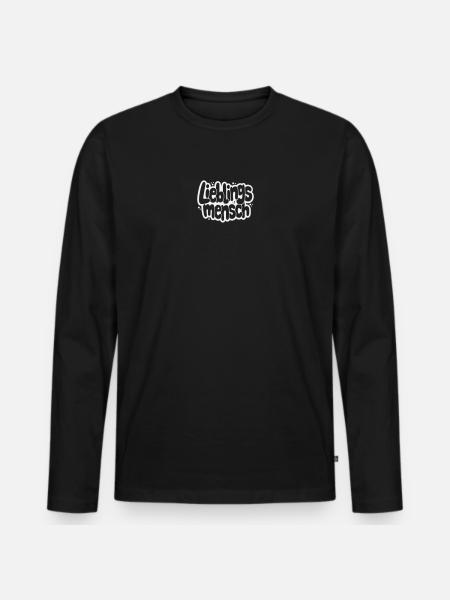 Lieblingsmensch Bubble Typografie - Männer Premium Bio Langarmshirt - Schwarz
