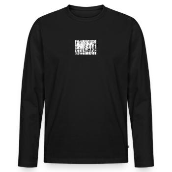 Silhouette Forêt Monochrome - T-shirt manches longues Premium bio Homme - noir - Devant - Nico (187cm)