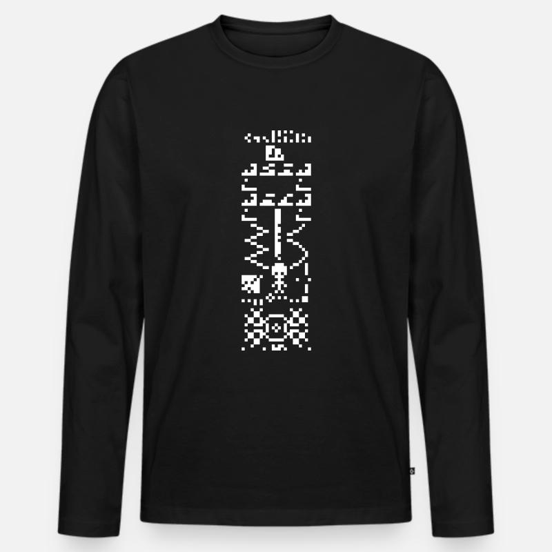 Arecibo Binary Message Answer Reply - Men's Premium Organic Long Sleeve Shirt - black