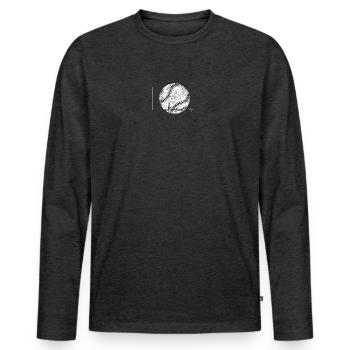 Baseball Heartbeat Emblem - Men's Premium Organic Long Sleeve Shirt - heather anthracite - Front - Nico (187cm)