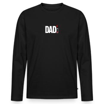Dad Power Squared Battery Icon - Men's Premium Organic Long Sleeve Shirt - black - Front - Nico (187cm)