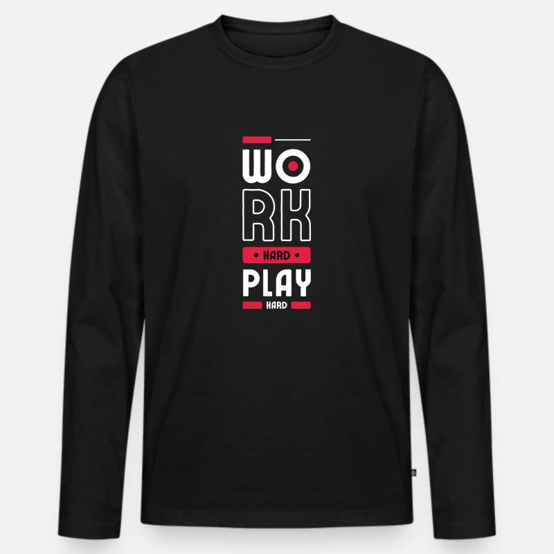 Arbeite hart - Männer Premium Bio Langarmshirt - Schwarz