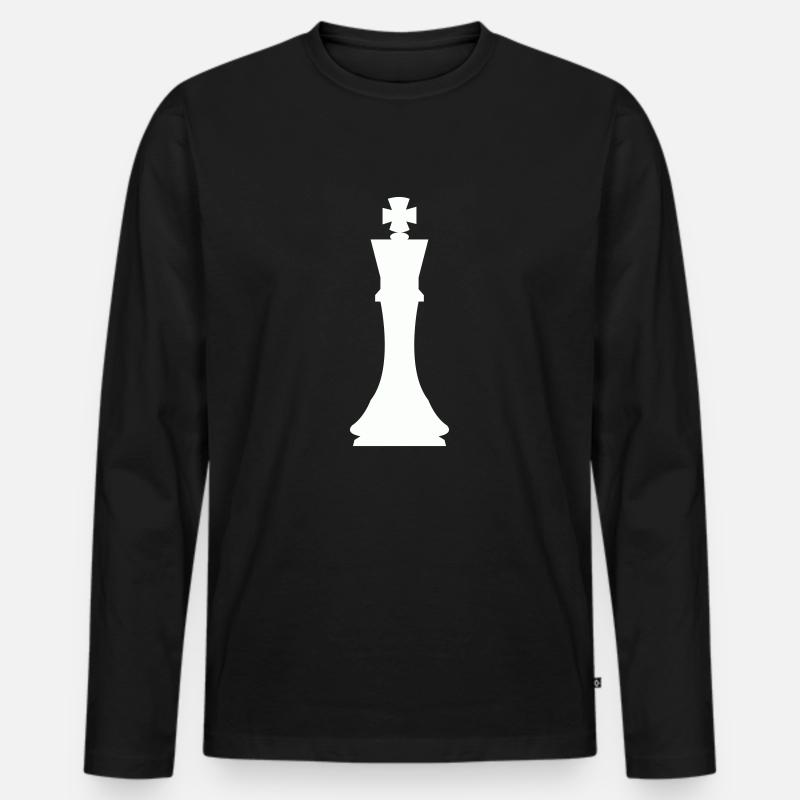 schachfigur könig - Männer Premium Bio Langarmshirt - Schwarz