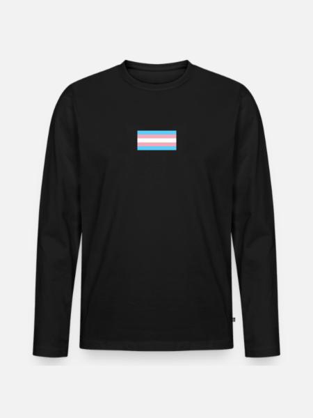 Transgender Pride Flag - Men's Premium Organic Long Sleeve Shirt - black