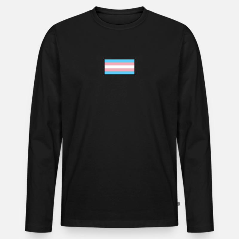 Transgender Pride Flag - Männer Premium Bio Langarmshirt - Schwarz