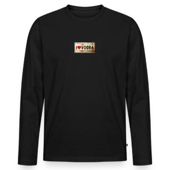 Ich liebe Wodka Vintage Schild - Männer Premium Bio Langarmshirt - Schwarz - Vorne - Nico (187cm)