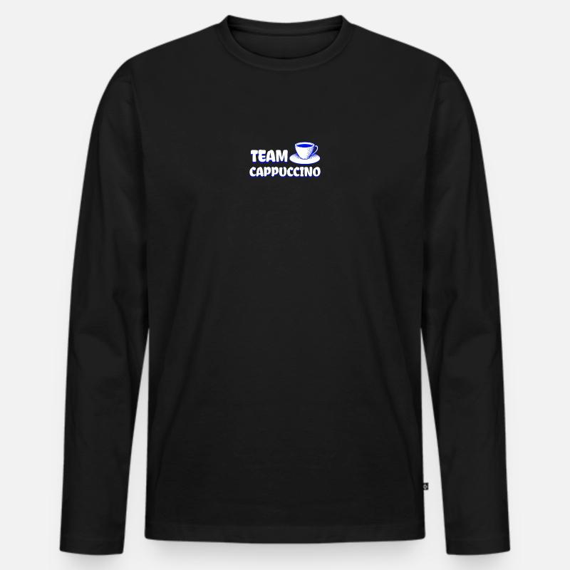 Team Cappuccino - Cooles Kaffe Design - Männer Premium Bio Langarmshirt - Schwarz