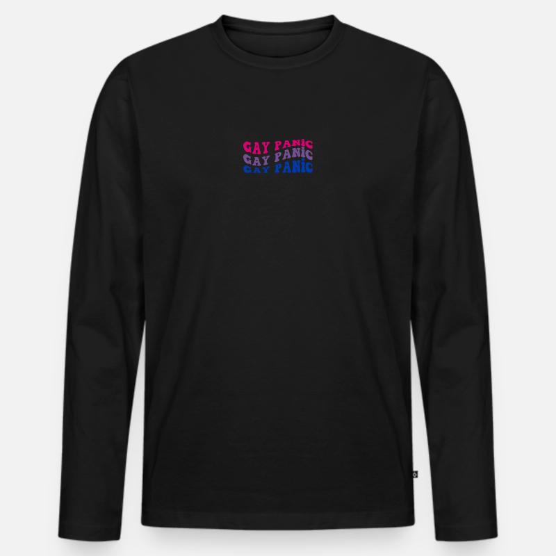 Gay Panic Bisexueller Pride-Monat - Männer Premium Bio Langarmshirt - Schwarz