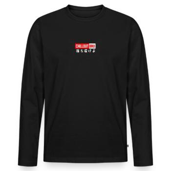 Chillout Bro (Ochitsukeyo) - Männer Premium Bio Langarmshirt - Schwarz - Vorne - Nico (187cm)