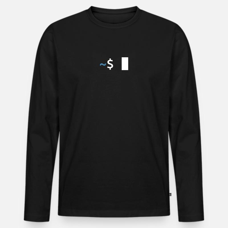 Linux Shell Command - Männer Premium Bio Langarmshirt - Schwarz