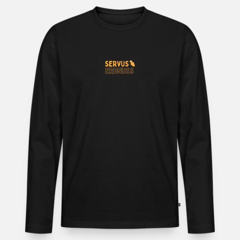Servus Erdnuss - Männer Premium Bio Langarmshirt - Schwarz