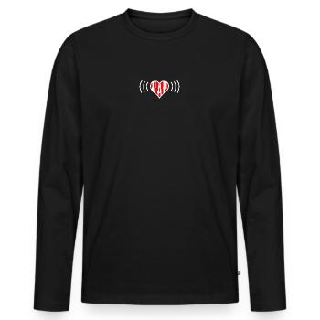 Ein Herz für Rap - Männer Premium Bio Langarmshirt - Schwarz - Vorne - Nico (187cm)