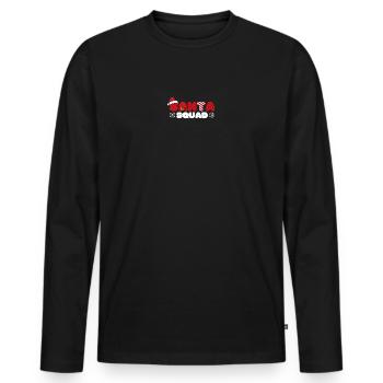 Santa Squad Emblem - Men's Premium Organic Long Sleeve Shirt - black - Front - Nico (187cm)