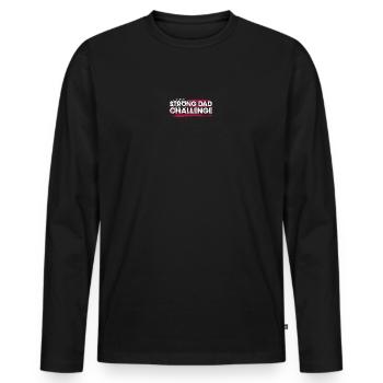 Défi de papa fort - T-shirt manches longues Premium bio Homme - noir - Devant - Nico (187cm)