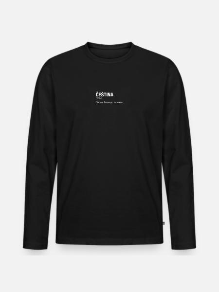 CESTINA, République tchèque - T-shirt manches longues Premium bio Homme - noir
