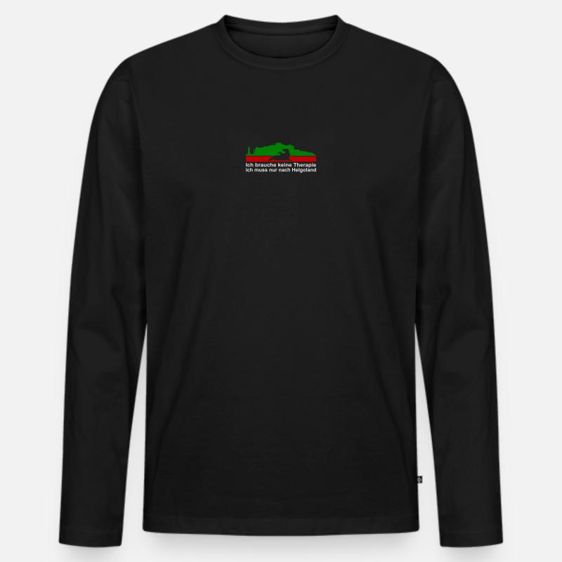 Helgoland - Männer Premium Bio Langarmshirt - Schwarz