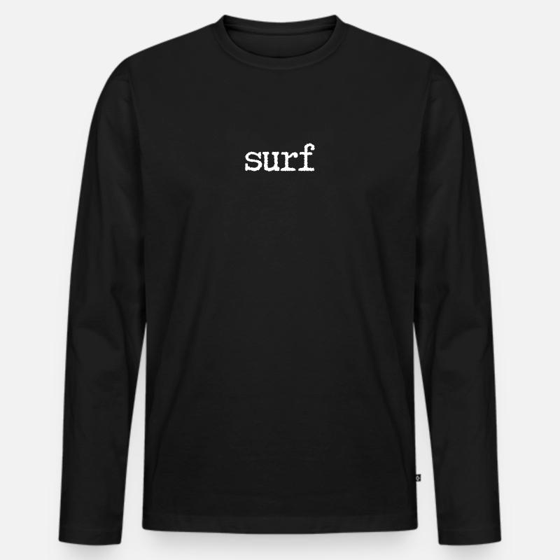 Surf - Männer Premium Bio Langarmshirt - Schwarz