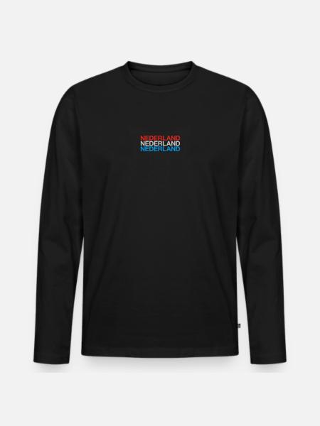 NIEDERLANDE Nederland Netherlands Holland - Männer Premium Bio Langarmshirt - Schwarz